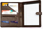 LEATHER VILLAGE Portfolio Professional Organizer– Carbon Fiber Genuine Leather - Image 4