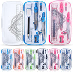 Zonon 6 Sets Math Geometry Kit Student 10 Pcs Shatterproof Storage Box Includes by Zonon