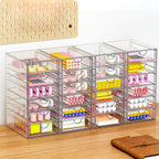 yfxcvsl acrylic makeup organizer with 19 drawers,storage drawer, side view