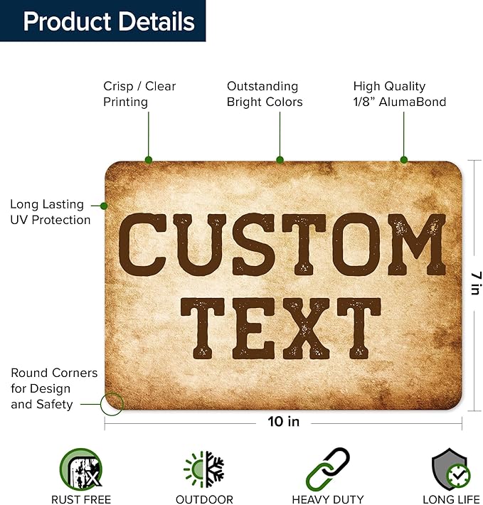 Custom Sign, Custom Street Sign, 11 Font Colors, 13 Font Styles, 4 Hole Options - Image 6