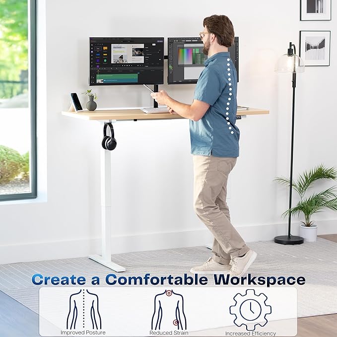 VIVO Electric 60 x 24 in Standing Desk, Memory Height Adjustment, 1B Series - Image 4