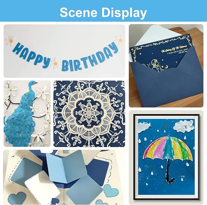 OcePor 80 Sheets Blue Cardstock Paper, Colored Printer Paper 8.5 x 11, Thick - Image 6