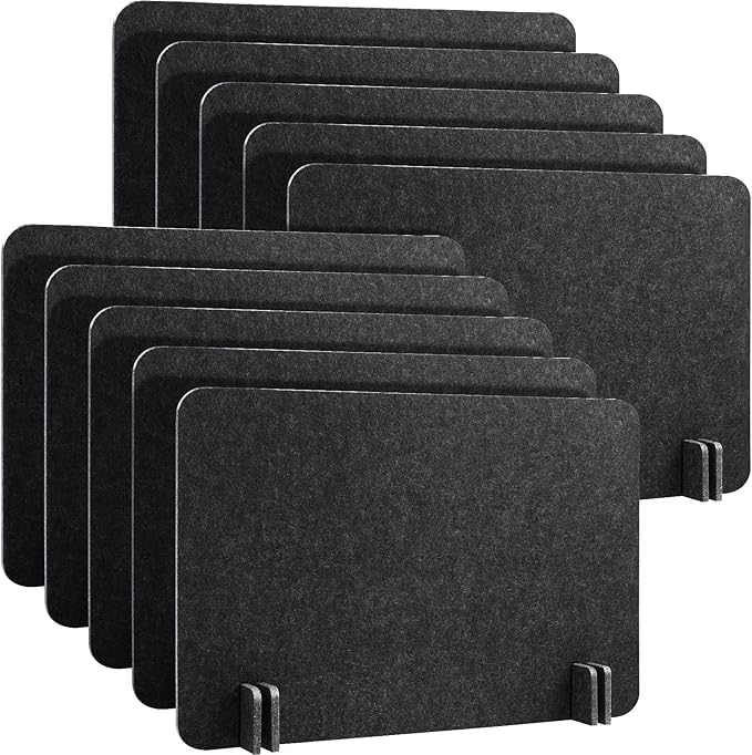 Fabbay 10 Pcs Acoustic Freestanding Desk Divider Desk Partition 16 x 24 Inch by Fabbay