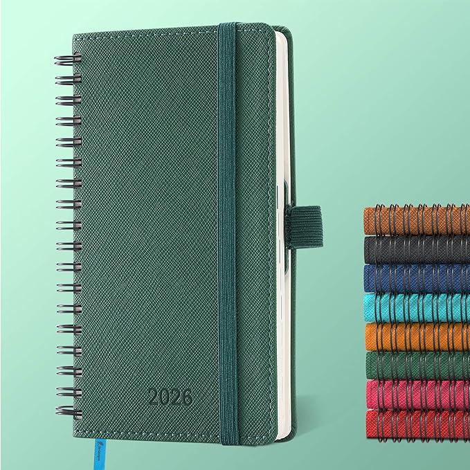 IN-LUXPRO Planner 2026 Daily Weekly and Monthly, 6.5"x3.75", 12 Months Spiral by IN-LUXPRO