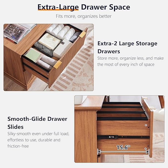 JXQTLINGMU 2 Drawer File Cabinet - Image 4