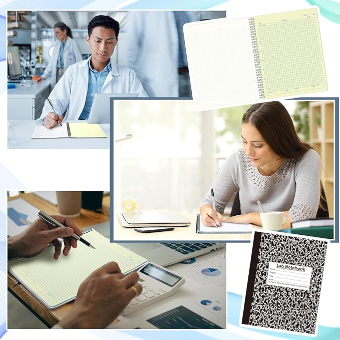 Affrolling 2 Pack Carbonless Lab Notebook Carbon Copy 8.5'' X 11'' Laboratory - Image 6