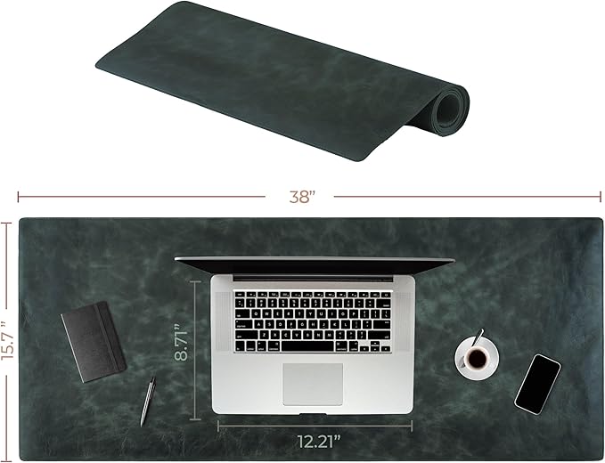 Node Leather Calfskin Leather Desk Pad – Executive Office Desk Mat - Image 6