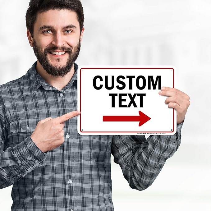 Custom Arrow, Custom Directional Sign, Right Arrow, 7x10 Inches, Rust Free .040 - Image 2