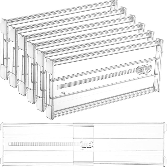 Vtopmart 6" Tall Upgrade Drawer Dividers, 12.8"-22.3" Expandable, 4 Pack