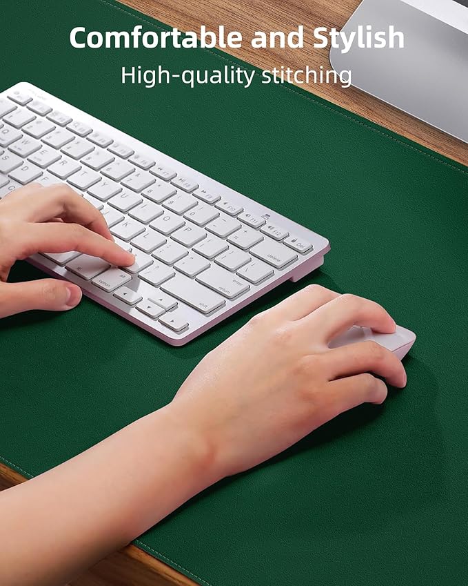Leather Desk Pad Protector, Mouse Pad, Office Desk Mat, Non-Slip PU Leather - Image 3