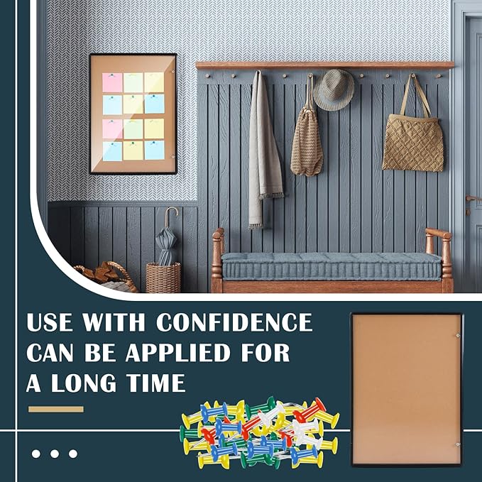 Cholemy Enclosed Bulletin Lockable Cork Case Notice Board 48 x 36 Inch - Image 5