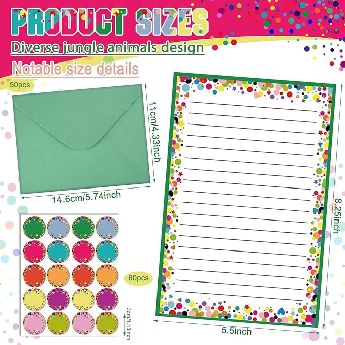 TaoBary 160 Pcs Stationery Paper Set 50 Double Sided Stationery Papers - Image 4