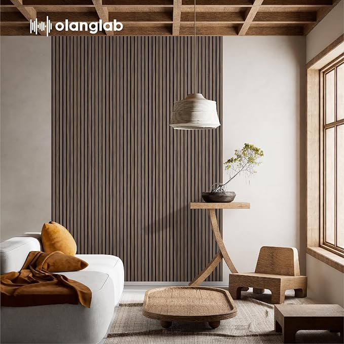 Olanglab Wood Slat Wall Panels, Wooden Acoustic Wall Panels, 94.5"x12.6" Each - Image 8