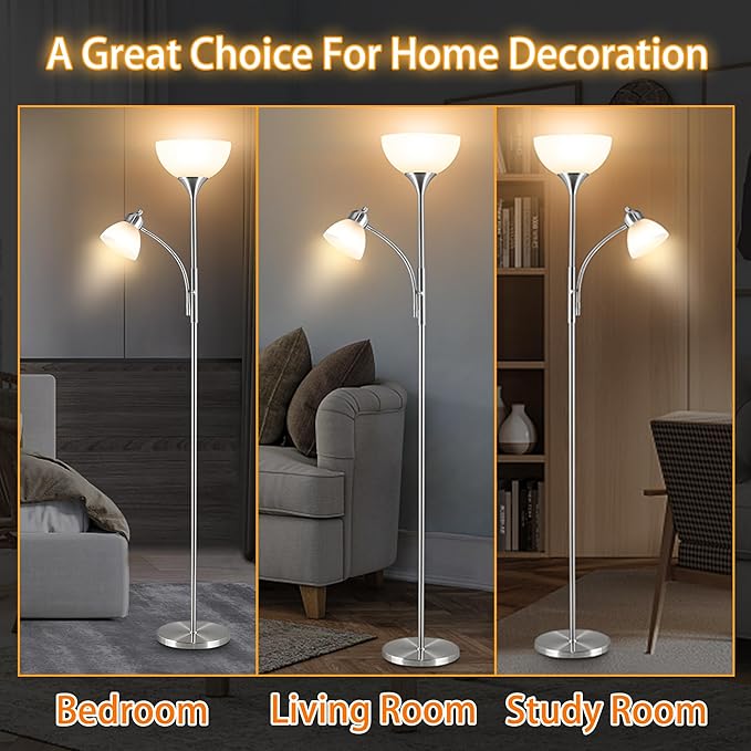 RISLG Floor Lamp, Dimmable Standing lamp, Stepless Dimming Brightness, Included - Image 6