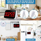 Kitchen Digital RED Timer, Count Down Up, Rechargeable, Vibration Mode - Image 2
