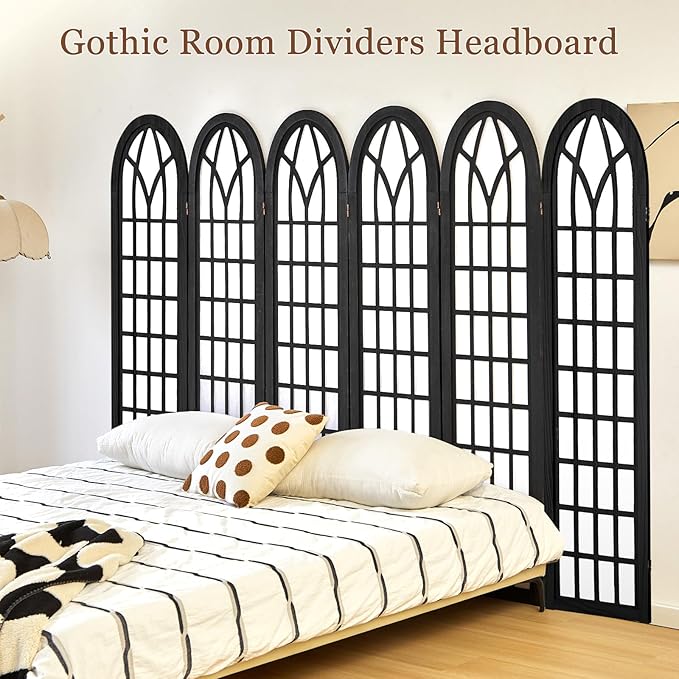 Asnefeli 6 Panel Japanese Room Divider, Shoji Style Partition Divider, Fully - Image 5