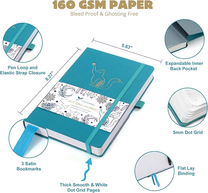 VIVID SCRIBBLES Dotted Journal – 160gsm Bleed Proof Thick White Paper – 200 - Image 4