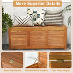 relax4life deck box acacia wood, 46 gallon backyard on a desk or shelf