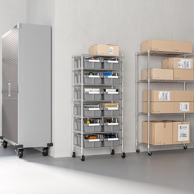 Seville Classics Heavy Duty NSF Bin Rack Solid Steel Wire Shelving Storage Unit - Image 13