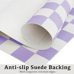Ohocut Checkered Desk Mat, 31.5" x 15.7" Large Cute Purple Aesthetic Retro Girl - Image 6