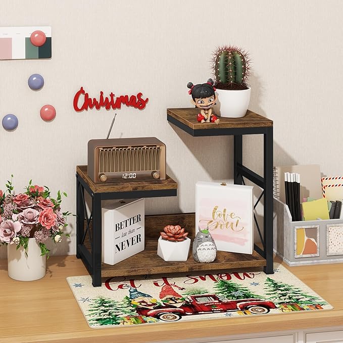 ELITEROO Desktop Shelf Organizer, 3 Tier Office Shelves, Wood Desk Organizers - Image 7