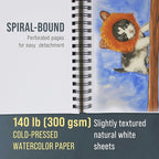 U.S. Art Supply 5.5" x 8.5" Premium Heavyweight Watercolor Paper Pad, 140lb - Image 4