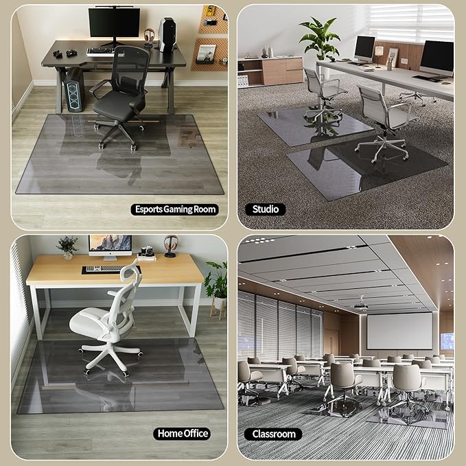 Koonmi Tempered Glass Chair Mat - Image 8