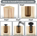 Holimax 10 Set Adjustable Furniture Leveling Feet, Adjustable Leg Levelers - Image 4