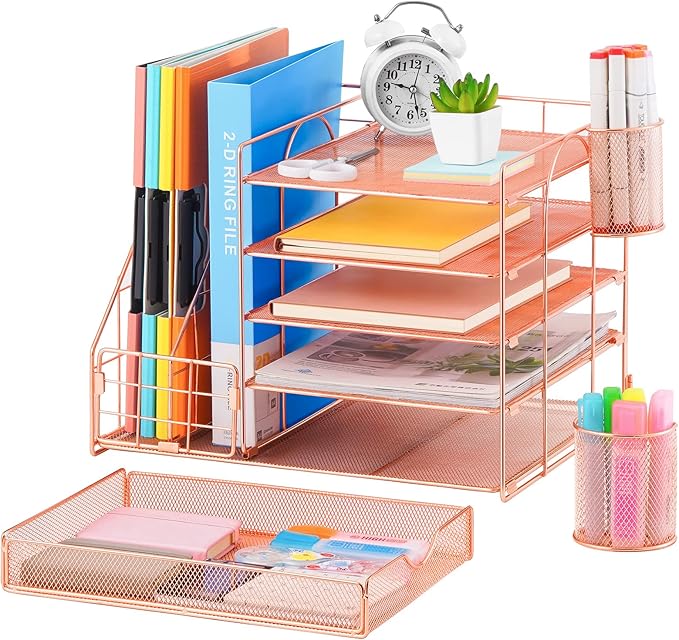 Marbrasse Rose Gold Desk Organizer - Image 2