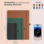 IN-LUXPRO Planner 2026 Daily Weekly and Monthly, 12 Months Spiral Bound - Image 2