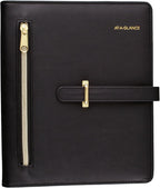 AT-A-GLANCE Faux Leather Undated Starter Set, 7-Ring, 5-1/2" x 8-1/2", Desk Size, Fashion, Black (DR1118-040-05)