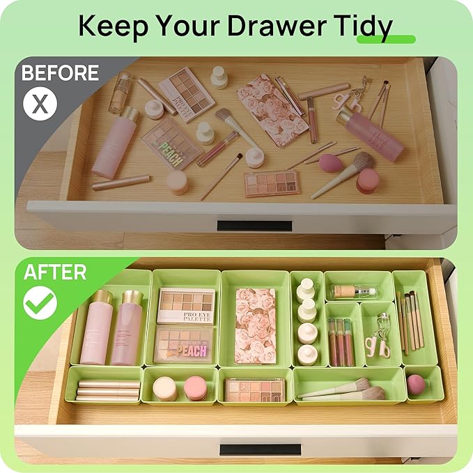 Vtopmart 25 PCS Plastic Drawer Organizers Set, 4-Size Versatile Bathroom and - Image 3