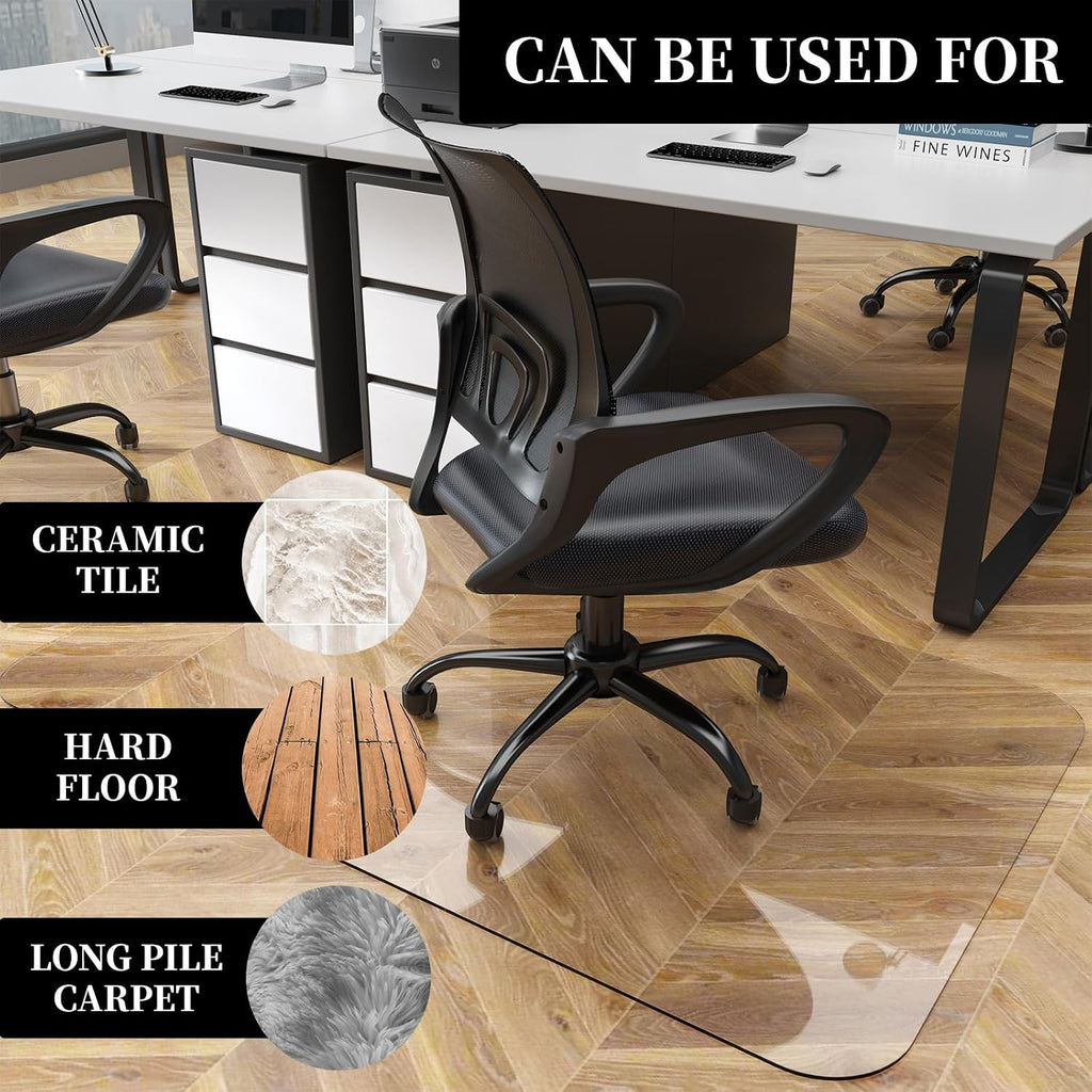 32"x48" Heavy Duty Clear Office Chair Mat for Carpet | Chair Mat Under Computer Desk Floor Mat Protector for Carpeted Floors, Can be Used on Carpet or Hard Floor