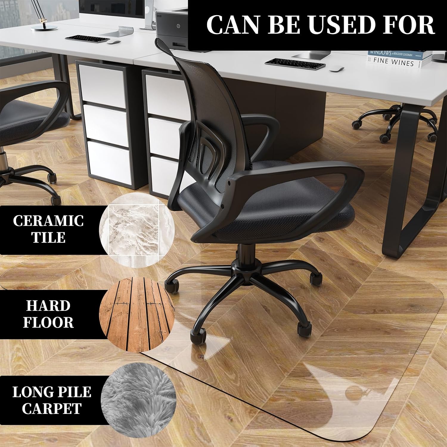 32"x48" Heavy Duty Clear Office Chair Mat for Carpet | Chair Mat Under Computer Desk Floor Mat Protector for Carpeted Floors, Can be Used on Carpet or Hard Floor