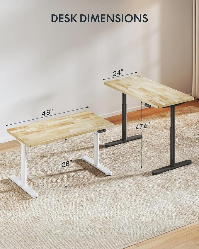 FLEXISPOT Solid Rubberwood Electric Standing Desk - Image 2