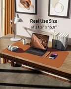 YSAGi Leather Desk Pad Protector, Office Desk Mat, Large Mouse Pad, Non-Slip PU - Image 5