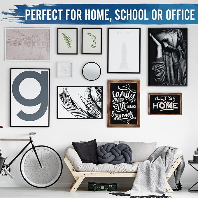 HBCY Creations 11" X 17" Torched Brown Solid Wood Frame Wall Chalkboard - Image 6