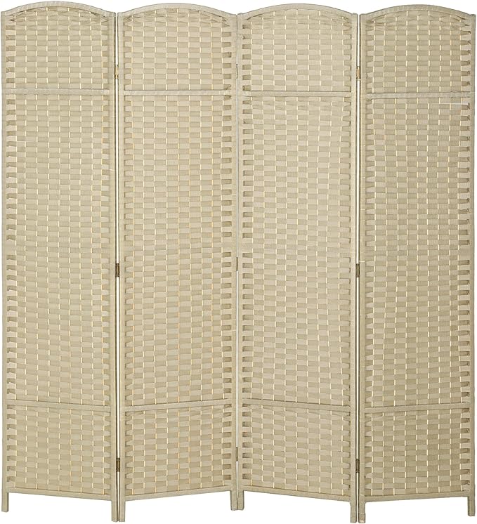 HOMCOM Room Divider, 4 Panel Folding Privacy Screen, 5.6' Tall Freestanding by HOMCOM