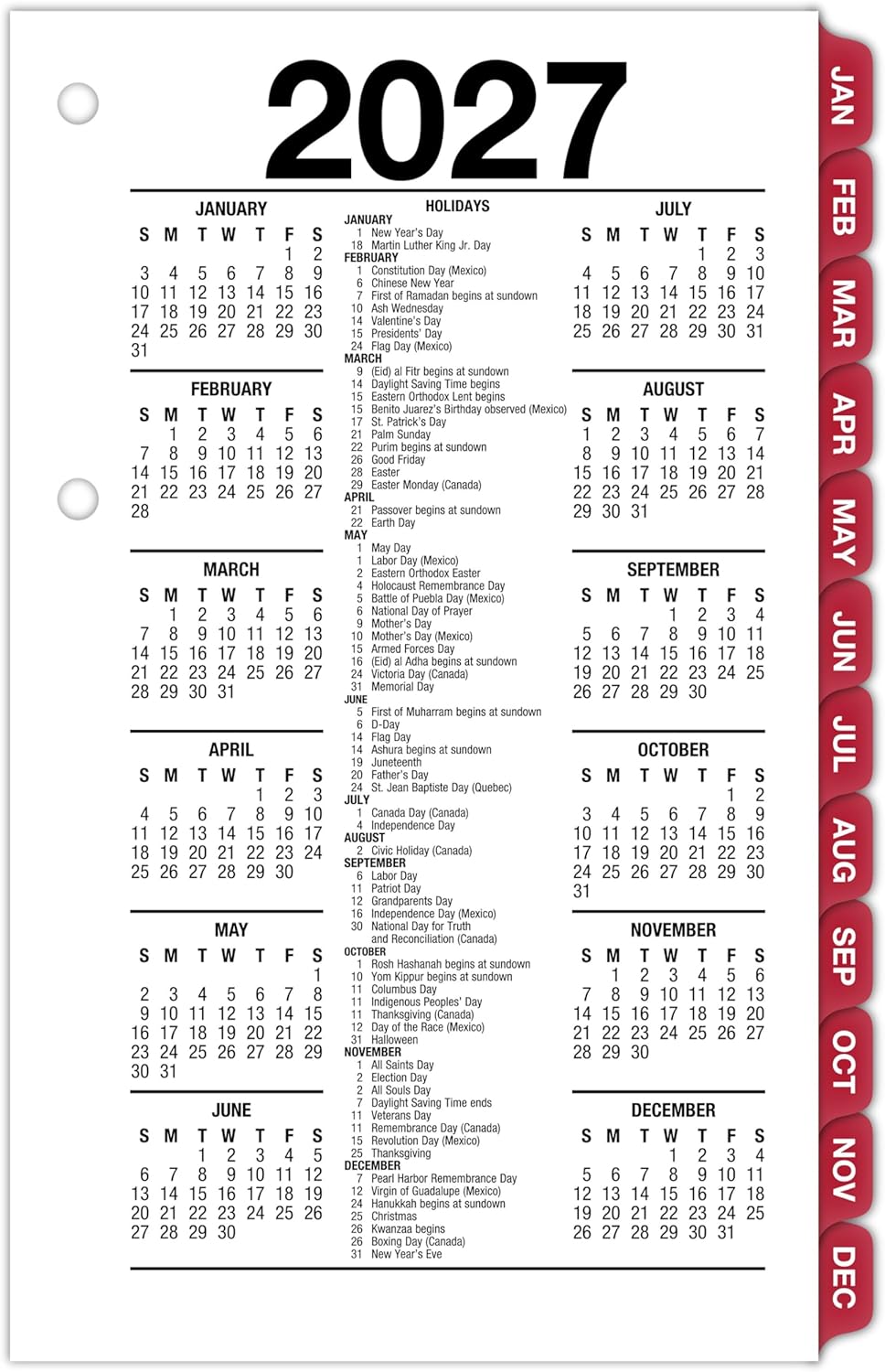 AT-A-GLANCE 2027 Desk Calendar Refill, Daily Desk Pad Refill, 3.5" x 6", Standard, Loose-Leaf (E717T5027)