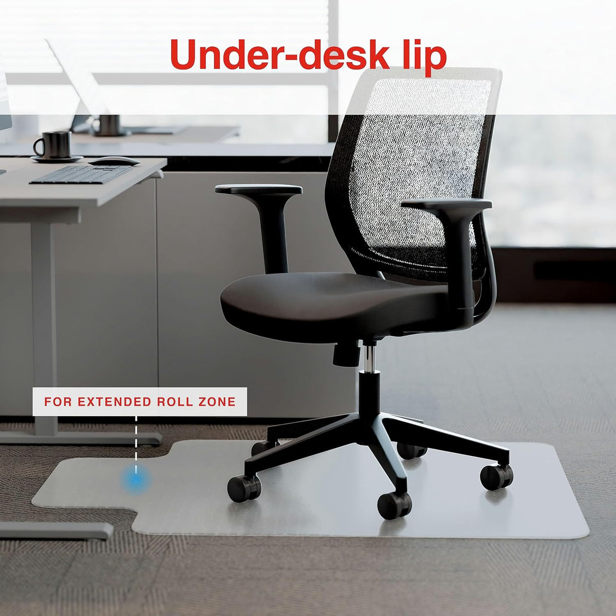 Staples Office Chair Mat with Lip, Flat-Pile Carpet, 48" x 36"