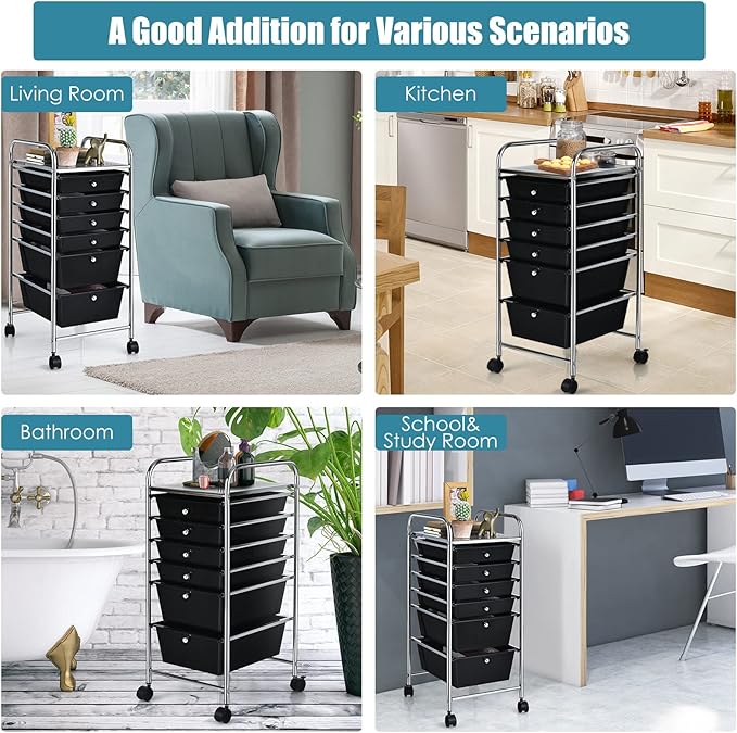 RELAX4LIFE 6-Drawer Rolling Storage Cart - Image 5