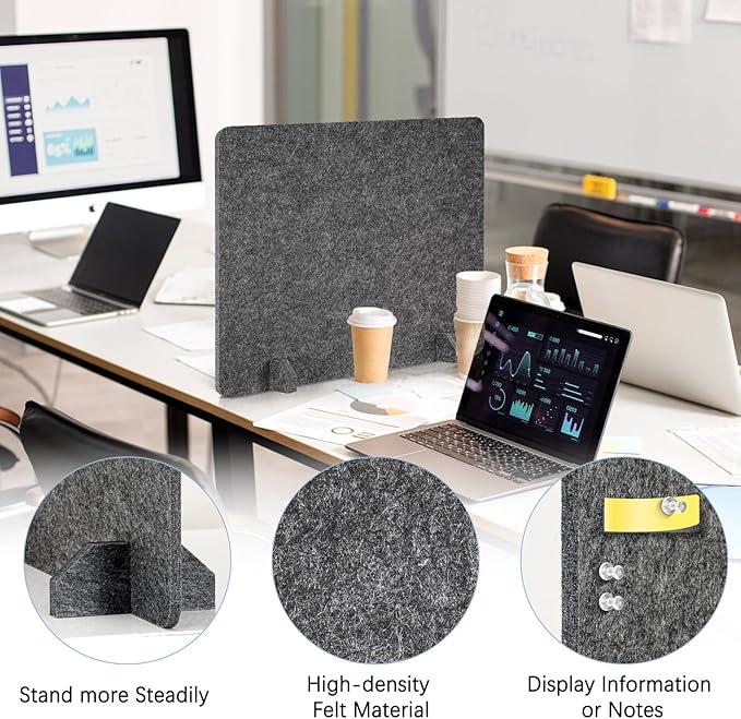AMUSIGHT 2 Pack Acoustic Desk Dividers - Image 3