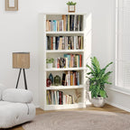 Bevfint 70-Inch Tall White Bookcase, 5 Tiers Shelves Open Storage Bookshelf - Image 5