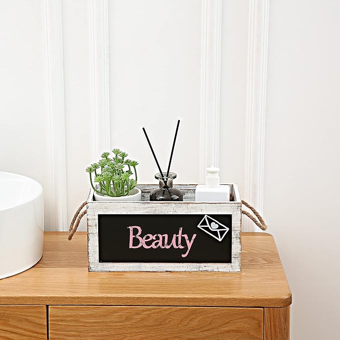 HoreZer Wood Mail Holder Box, Decorative Mail Organizer Box Countertop - Image 4