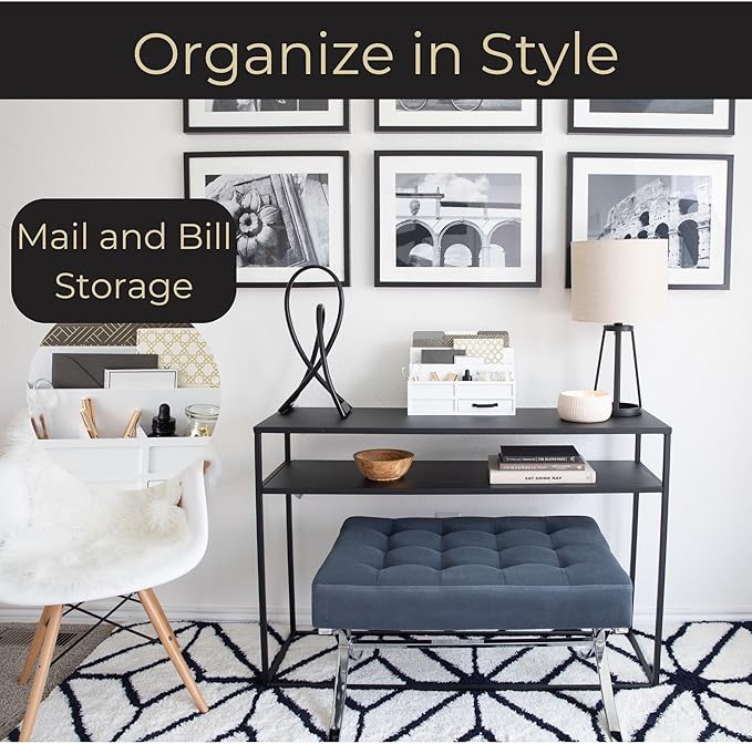BLU MONACO | White Desktop Organizer - Image 2