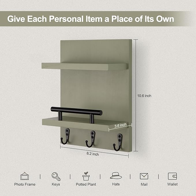 Lucundm Key Holder Wall Mount, Mail Shelf Decor - Image 3