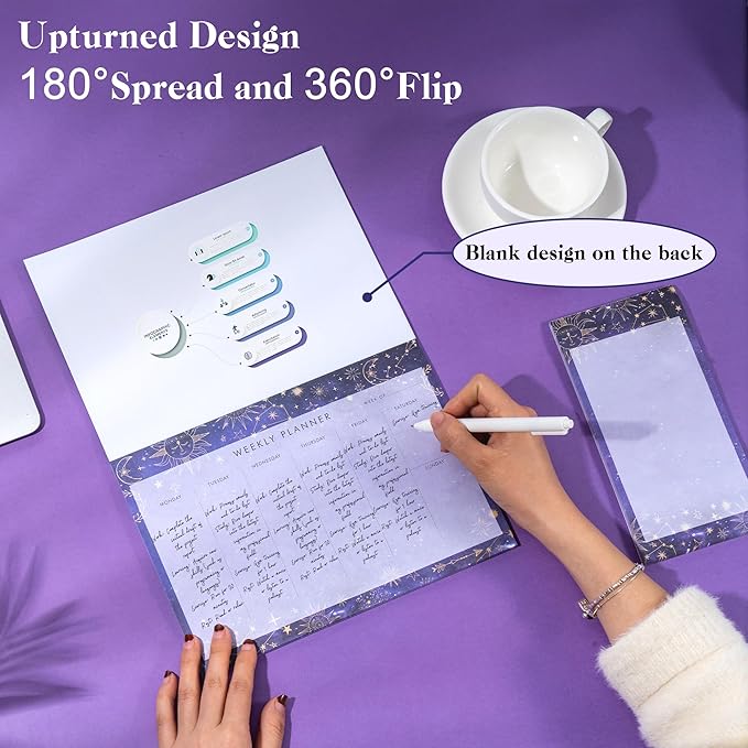 Undated Weekly Planner Notepad 10x7 To Do List Note Pad 52 Weekly Desk Planner - Image 3
