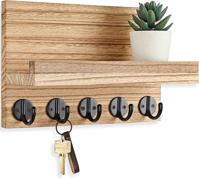 Lwenki Key Holder for Wall, Decorative Key and Mail Holder by Lwenki