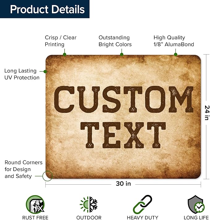Custom Sign, Custom Street Sign, 11 Font Colors, 13 Font Styles, 4 Hole Options - Image 6