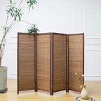 Furnnylane 4 Panel Short Room Divider Screen, Small Bamboo Panel Divider - Image 2